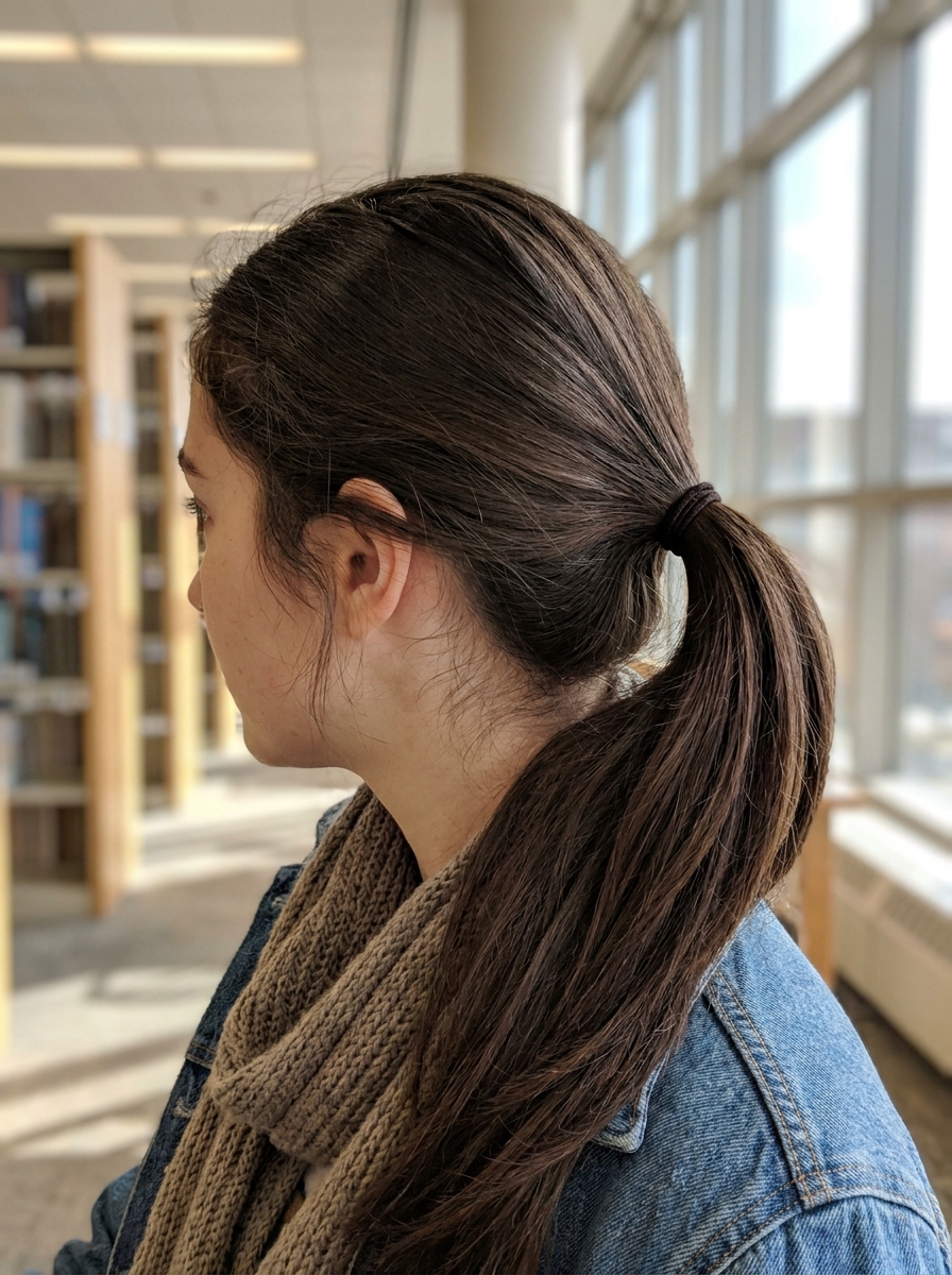 Sleek Low Ponytail als Back to School Hairstyles Inspiration 2026